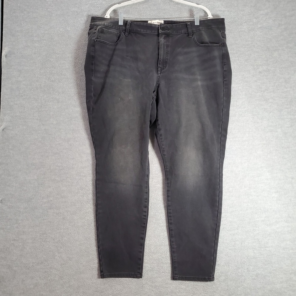 Girls With Curves x Lane Bryant Women Jeans 20 Gray Denim Skinny 28 in Inseam